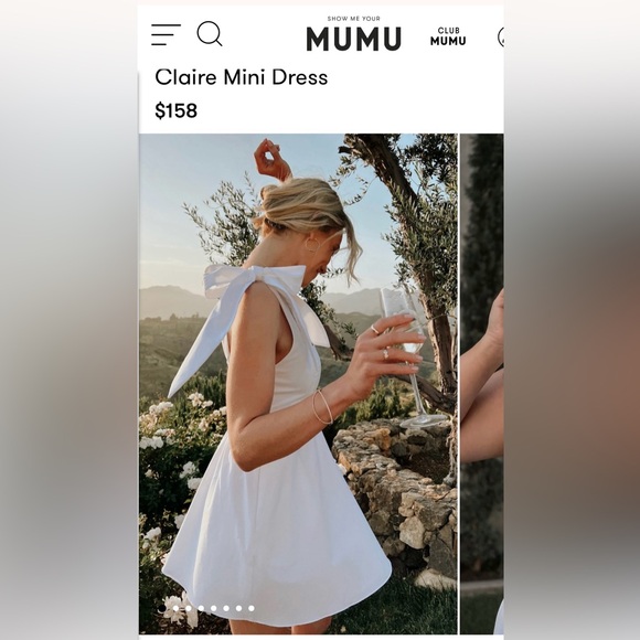 mumu claire mini dress Claire Mini Dress, in White Poplin, Size: Small